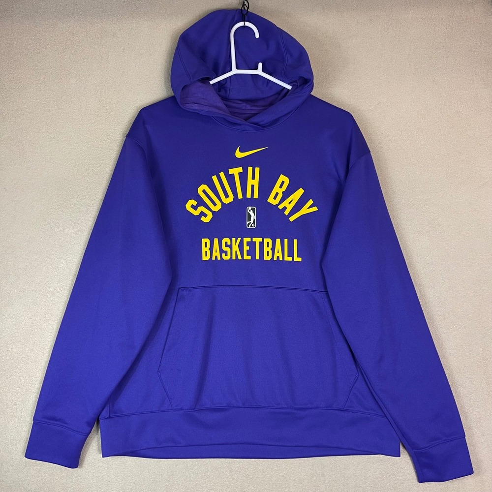 Nike South Bay Basketball‎ Hoodie Pullover Purple Yellow Dri-FIT Men's Large